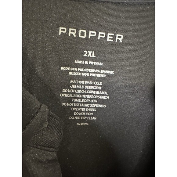 Propper Tactical Polo Men’s 2XL Black Short Sleeve Pockets Vented Underarms - Picture 6 of 7